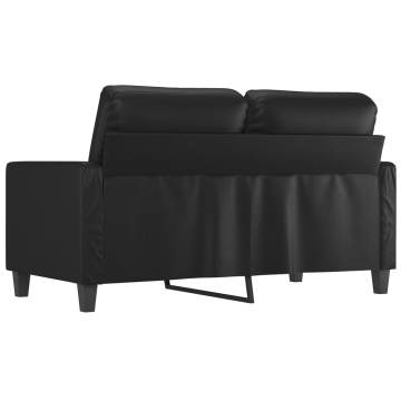 Canapea cu 2 locuri, negru, 120 cm, piele ecologică - Img 8