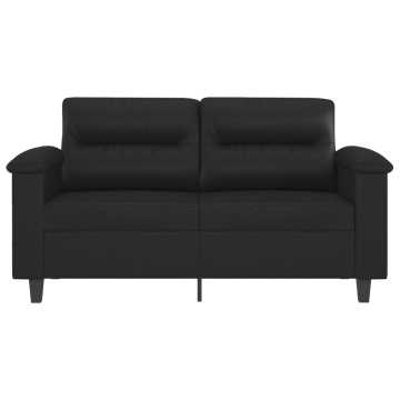 Canapea cu 2 locuri, negru, 120 cm, piele ecologică - Img 3