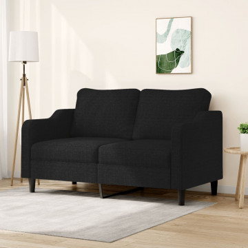 Canapea cu 2 locuri, negru, 140 cm, material textil - Img 1