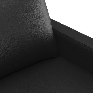 Canapea cu 2 locuri, negru, 140 cm, piele ecologică - Img 5