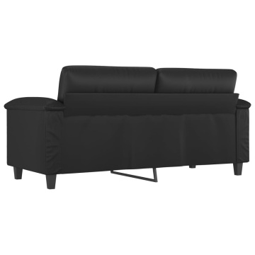 Canapea cu 2 locuri, negru, 140 cm, piele ecologică - Img 8