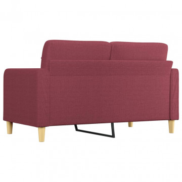 Canapea cu 2 locuri, roșu vin, 140 cm, material textil - Img 8