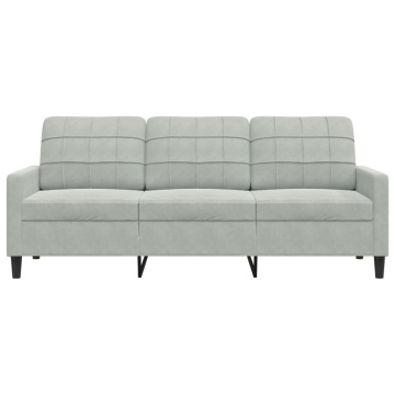 Canapea cu 3 locuri, gri deschis, material 180CM catifea - Img 4