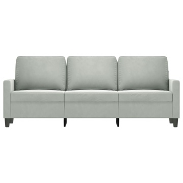 Canapea cu 3 locuri, gri deschis, material 180CM catifea - Img 3