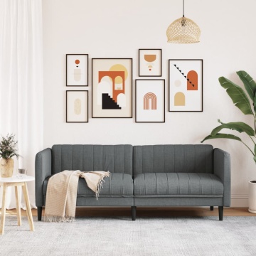 Canapea cu 3 locuri, gri închis, material textil - Img 3