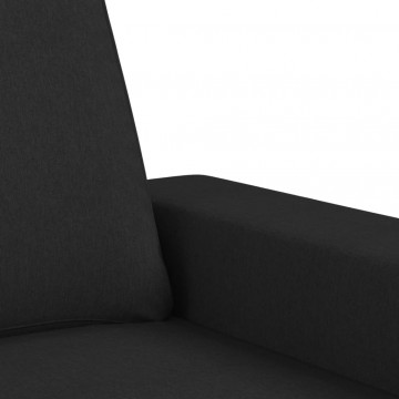 Canapea cu 3 locuri, negru, 180 cm, material textil - Img 5