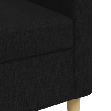 Canapea cu 3 locuri, negru, 210 cm, material textil - Img 6