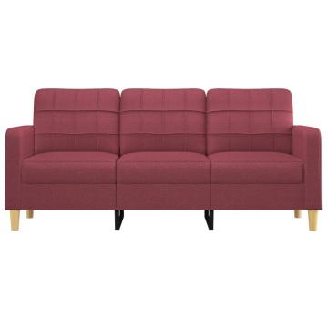 Canapea cu 3 locuri, roșu vin, 180 cm, material textil - Img 3