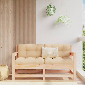 Canapea de colț de grădină, 2 buc., lemn masiv de pin - Img 1
