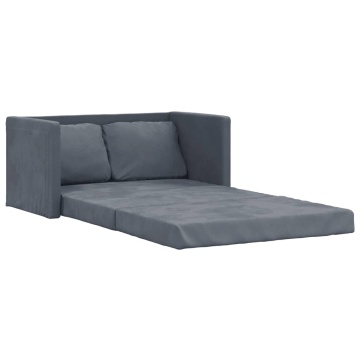 Canapea extensibilă de podea 2 în 1, gri închis, 122x204x55 cm - Img 2
