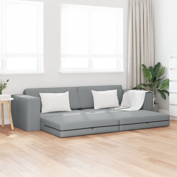 Canapea Pat Floor 2 în 1 Gri Deschis 245x150x60,5 cm Țesătură - Img 1