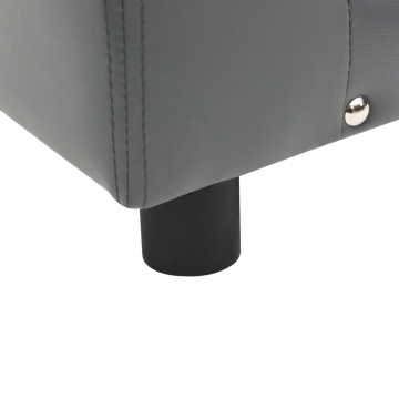 Canapea pentru câini, gri, 81x43x31 cm, pluș & piele ecologică - Img 5