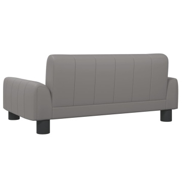 Canapea pentru copii, gri, 70x45x30 cm, piele ecologică - Img 7