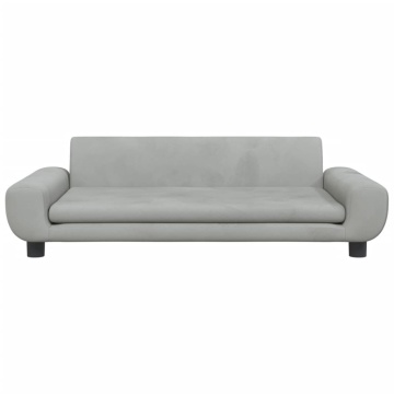 Canapea pentru copii, gri deschis, 100x54x33 cm, catifea - Img 3