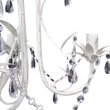 Candelabre suspendate de plafon cu cristale 2 buc. alb elegant - Img 6