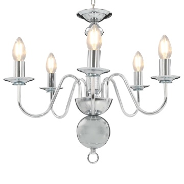 Candelabru, argintiu, 5 becuri E14 - Img 1