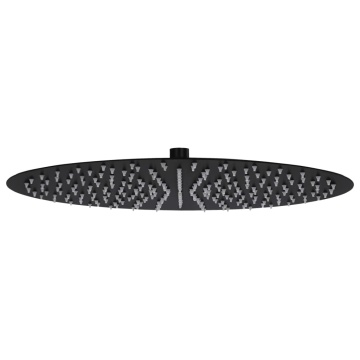 Cap de duș tip ploaie rotund, negru, 40 cm, oțel inoxidabil - Img 1