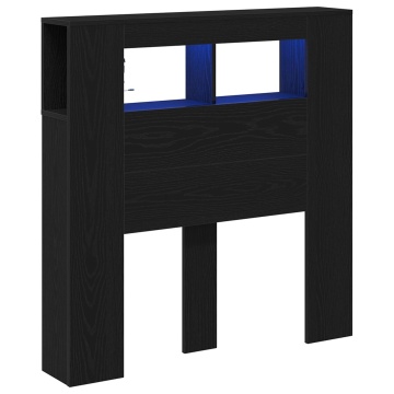 Cap de pat cu LED-uri Gri Stejar 100x18,5x103,5 cm - Img 3