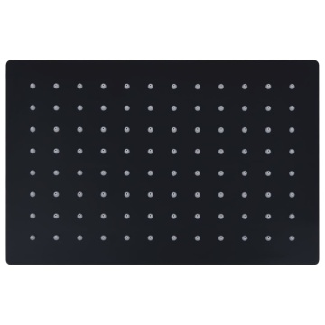 Cap duș dreptunghiular tip ploaie negru 30x20cm oțel inoxidabil - Img 2