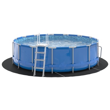 Capac rotund pentru piscină Negru Plastic Ø 366 cm - Img 3
