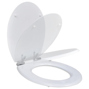 Capac WC cu închidere silențioasă alb MDF design simplu - Img 2