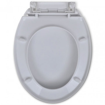 Capac WC cu închidere silențioasă, alb, oval - Img 8