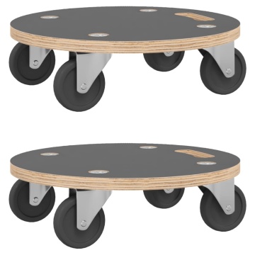 Cărucioare de transport, 2 buc., rotunde, Ø38x11,5 cm, 250 kg - Img 2