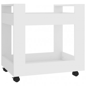 Cărucior de birou, alb, 60x45x60 cm, lemn prelucrat - Img 2