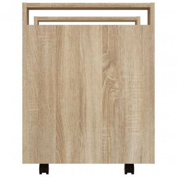 Cărucior de birou, stejar sonoma, 60x45x60 cm, lemn prelucrat - Img 7