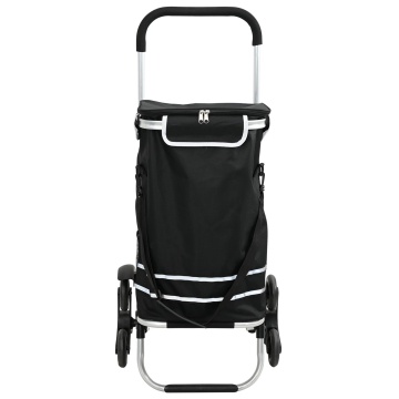 Carucior de cumpărături cu roți pentru scări Negru 40 L - Img 4