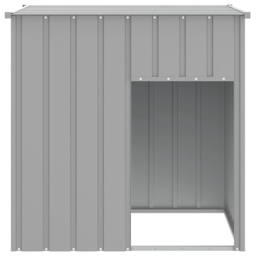 Casă câine & acoperiș gri deschis 110x103x109 oțel galvanizat - Img 3