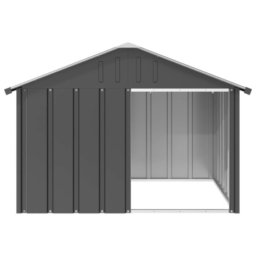 Casă pentru câini antracit 116,5x103x81,5 cm oțel galvanizat - Img 2