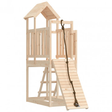 Căsuță de joacă cu perete de cățărat, lemn masiv de pin - Img 2