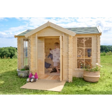 Casuta de joaca din lemn pentru copii H151 x 241 x 187 cm / 2,63 m2 - TIMBELA M520 - Img 6