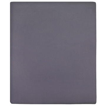 Cearșaf de pat cu elastic, 2 buc., antracit, 90x200 cm, bumbac - Img 2