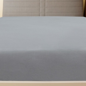Cearșaf de pat cu elastic, 2 buc., gri, 180x200 cm, bumbac - Img 3