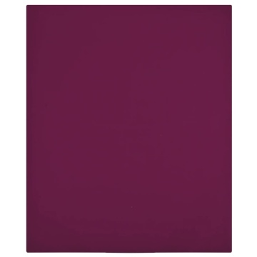 Cearșaf de pat cu elastic, bordo, 90x200 cm, bumbac - Img 1
