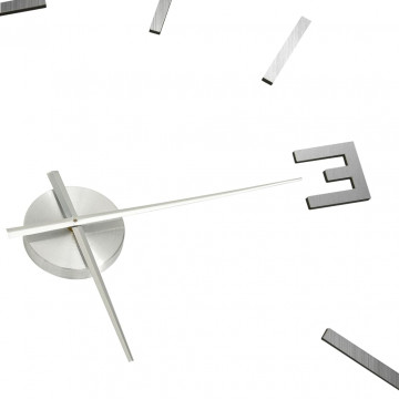 Ceas de perete 3D, argintiu, 100 cm, XXL, design modern - Img 4