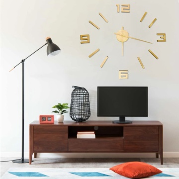 Ceas de perete 3D, auriu, 100 cm, XXL, design modern - Img 1