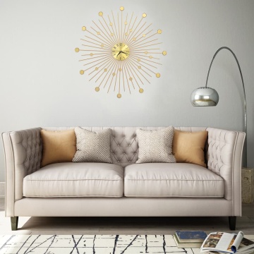 Ceas de perete, auriu, 70 cm, metal - Img 1