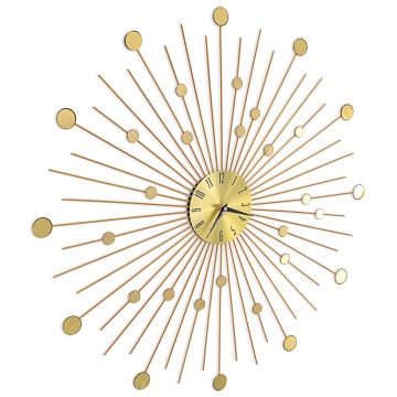 Ceas de perete, auriu, 70 cm, metal - Img 3