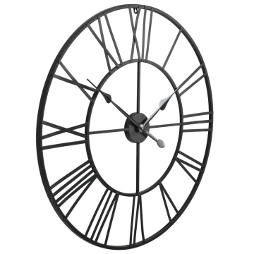 Ceas de perete vintage, cu cuarț, lemn și metal, XXL, 80 cm - Img 3
