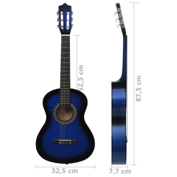 Chitară clasică pentru începători și copii, albastru, 1/2 34 - Img 6