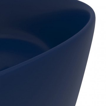 Chiuvetă baie lux albastru închis mat 40x15 cm ceramică rotund - Img 6