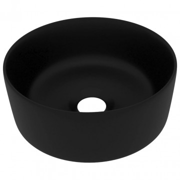Chiuvetă baie lux, negru mat, 40x15 cm, ceramică, rotund - Img 2