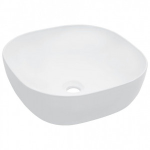 Chiuvetă de baie, alb, 42,5x42,5x14,5 cm, ceramică - Img 1