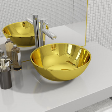 Chiuvetă de baie, auriu, 28 x 10 cm, ceramică - Img 1