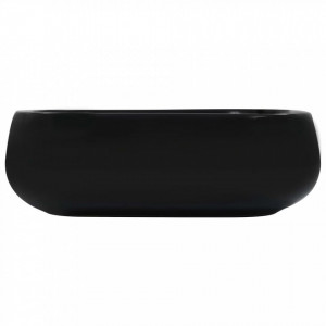 Chiuvetă de baie, negru, 44,5x39,5x14,5 cm, ceramică - Img 4