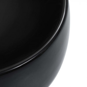 Chiuvetă de baie, negru, 44,5x39,5x14,5 cm, ceramică - Img 5