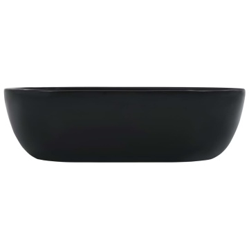 Chiuvetă de baie, negru, 45,5 x 32 x 13 cm, ceramică - Img 3